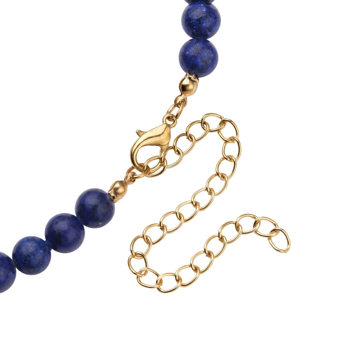 Lapis Lazuli and Blue Austrian Crystal Beaded Necklace 18.5-22.5 Inches in Goldtone 230.00 ctw image number 4