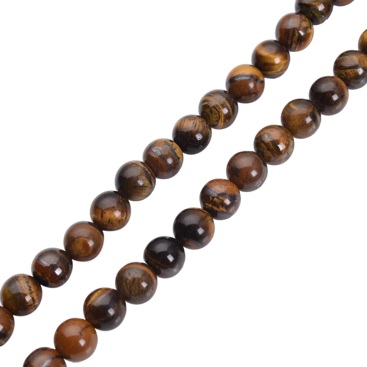 Yellow Tiger's Eye and Brown Austrian Crystal Beaded Necklace 18.5-22.5 Inches in Goldtone 255.00 ctw image number 4