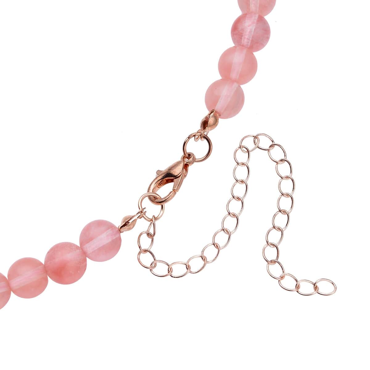 Cherry Quartz and Pink Austrian Crystal Beaded Necklace 18.5-22.5 Inches in Rosetone 200.00 ctw image number 4