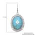 Blue Howlite and Light Blue Austrian Crystal Drop Earrings in Silvertone and Stainless Steel 35.00 ctw image number 4