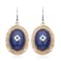 Lapis Lazuli and Blue Austrian Crystal Drop Earrings in Goldtone and Stainless Steel 46.00 ctw image number 0