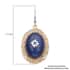 Lapis Lazuli and Blue Austrian Crystal Drop Earrings in Goldtone and Stainless Steel 46.00 ctw image number 4