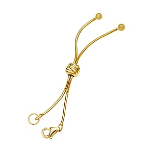 14K YG Over Sterling Silver 1.0mm Snake Bolo Extend Chain 2 Inches with Single Hole Slider Beads, 5mm Solder Ring and 8mm Lobster Lock Accessories