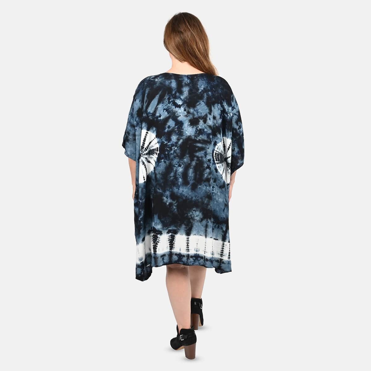 TAMSY Blue Tie Dye Kaftan - One Size Fits Most image number 1