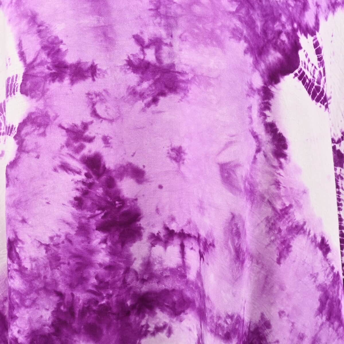 Tamsy Purple Tie Dye Kaftan - One Size Fits Most image number 4