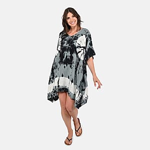 Tamsy Black Tie Dye Kaftan - One Size Fits Most