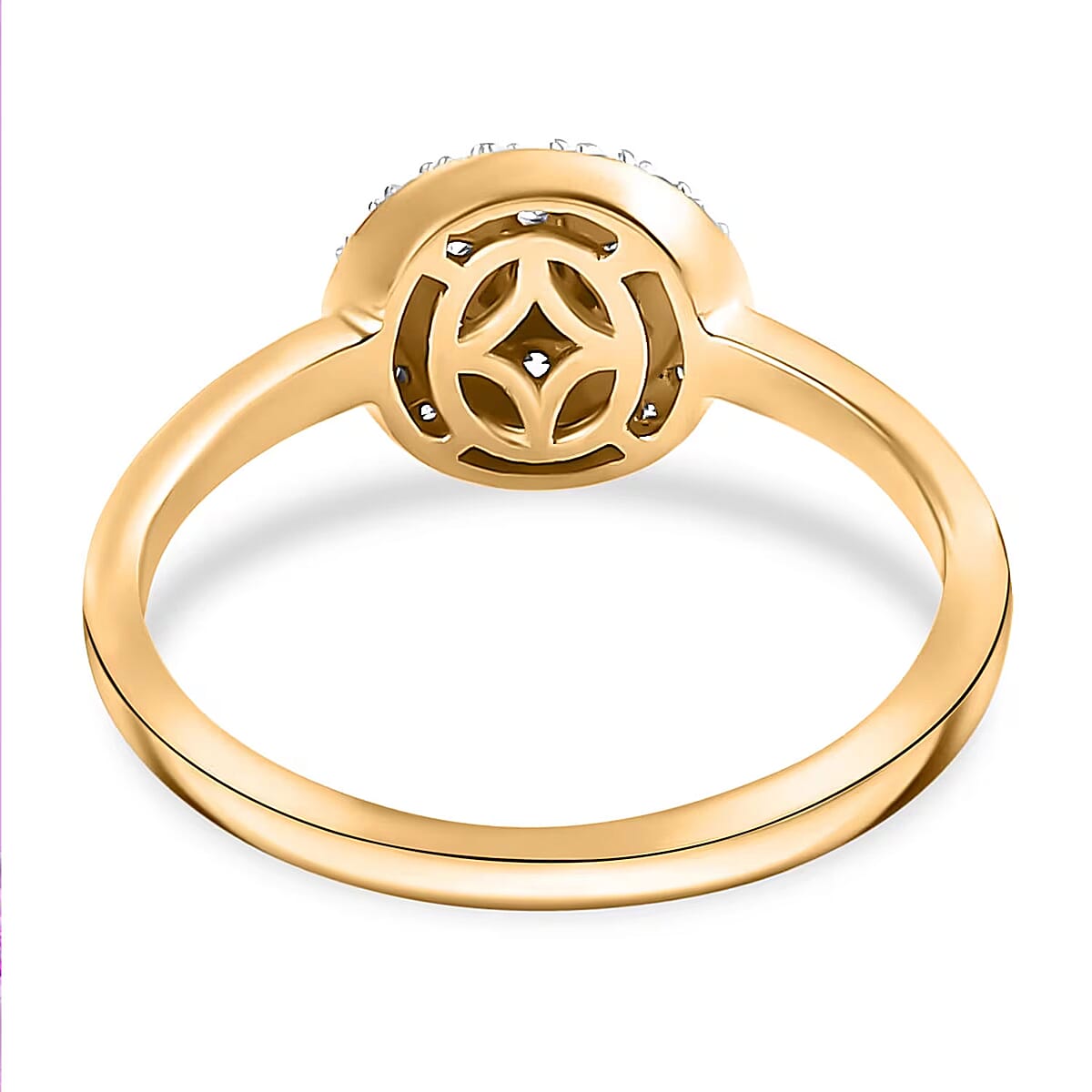 Lab Grown Diamond G-H SI Halo Ring in Vermeil Yellow Gold Over Sterling Silver 0.50 ctw image number 7