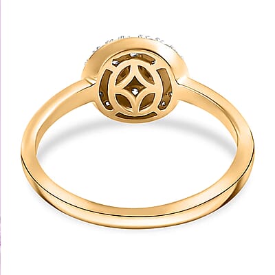 Luxuriant Lab Grown Diamond G-H SI Halo Ring in Vermeil Yellow Gold Over Sterling Silver (Size 6.0) 0.50 ctw