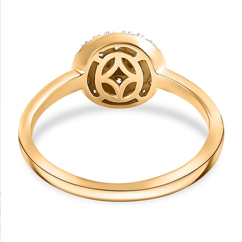 Luxuriant Lab Grown Diamond G-H SI Halo Ring in Vermeil Yellow Gold Over Sterling Silver (Size 6.0) 0.50 ctw