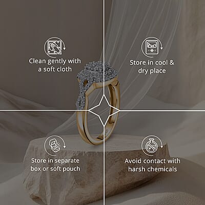 Luxuriant Lab Grown Diamond G-H SI Infinity Shank Ring in Vermeil Yellow Gold Over Sterling Silver (Size 10.0) 0.75 ctw