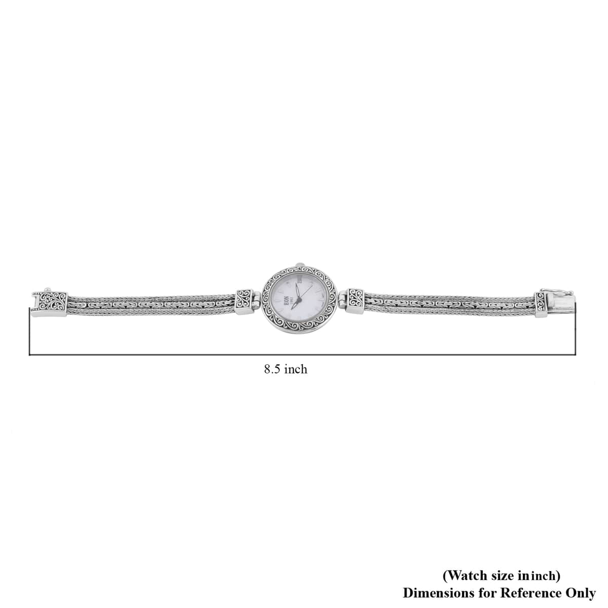 Bali Legacy Eon 1962 Swiss Movement Water Resistant Bracelet Watch in Sterling Silver (8.0 in) 34 Grams image number 6