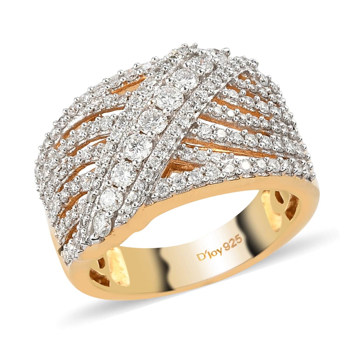 Lab Grown Diamond G-H SI Ring in Vermeil Yellow Gold Over Sterling Silver 1.00 ctw image number 0