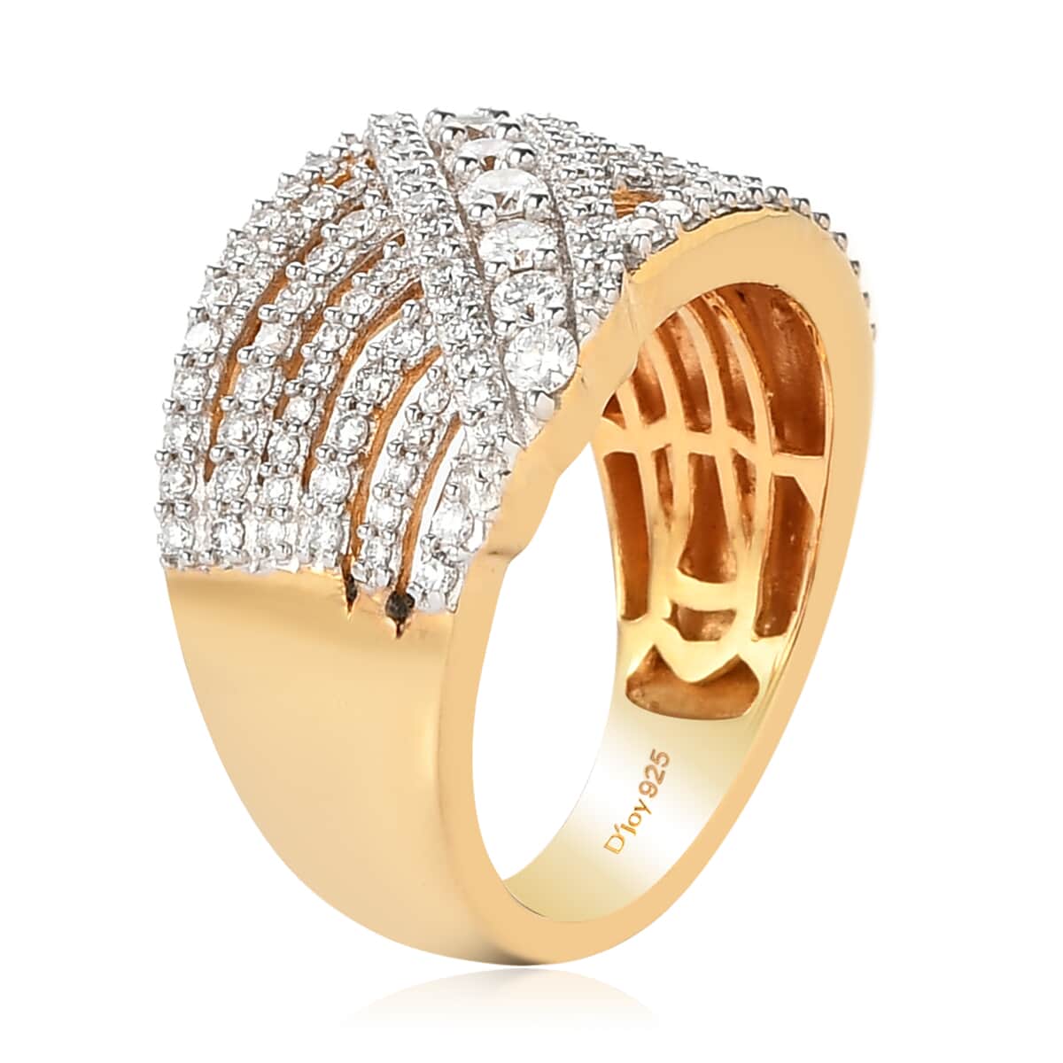 Lab Grown Diamond G-H SI Ring in Vermeil Yellow Gold Over Sterling Silver 1.00 ctw image number 3