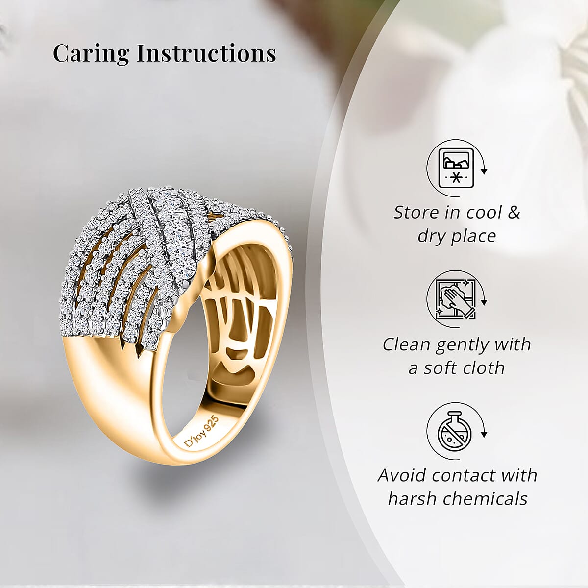 Lab Grown Diamond G-H SI Ring in Vermeil Yellow Gold Over Sterling Silver 1.00 ctw image number 6