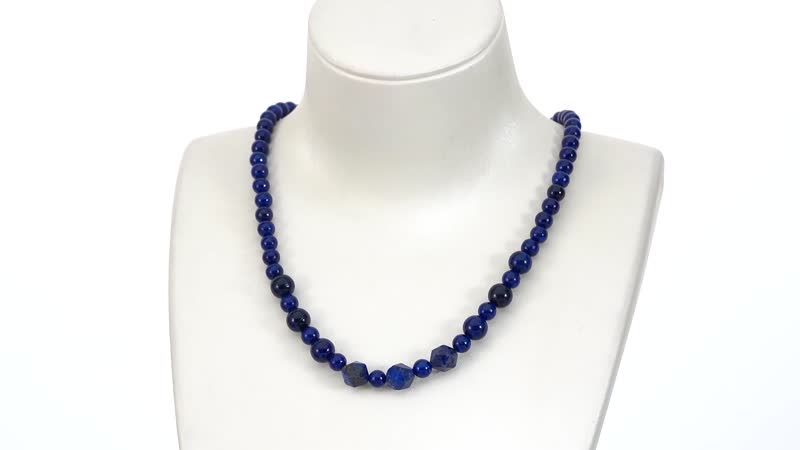 Lapis Lazuli Beaded Necklace 18-20 Inches in Silvertone 138.50 ctw
