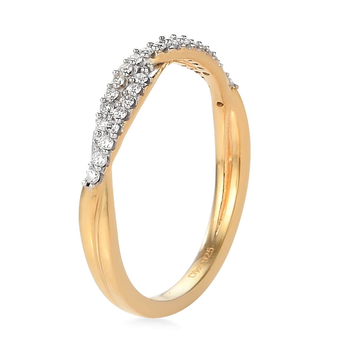 Lab Grown Diamond G-H SI Criss Cross Ring in Vermeil Yellow Gold Over Sterling Silver (Size 10.0) 0.25 ctw image number 3
