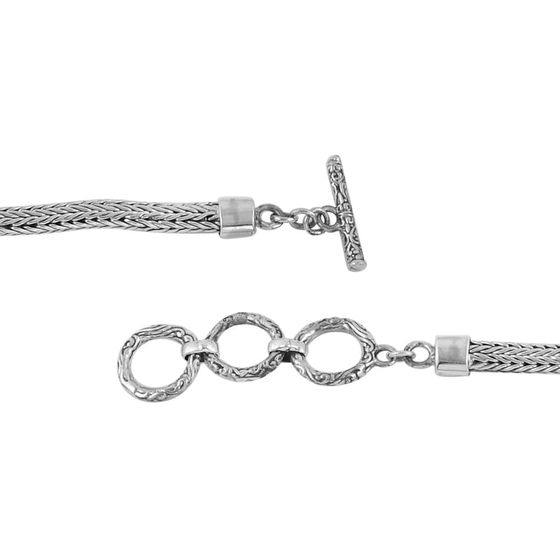 Bali Legacy Caribbean Quartz (Triplet) Toggle Clasp Bracelet in Sterling Silver (7.50 In) 11.70 ctw
