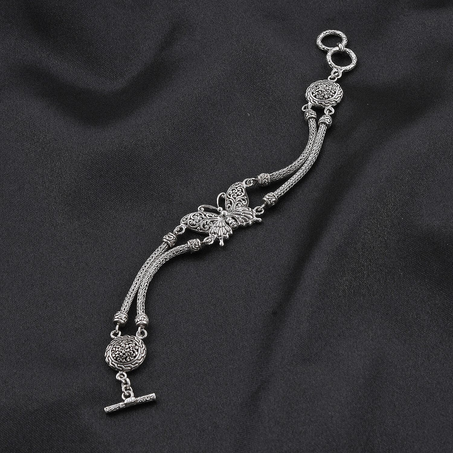 Bali Legacy Sterling Silver Butterfly Bracelet (7.50 In) 23 Grams