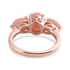 Peruvian Pink Opal 3 Stone Ring in Vermeil Rose Gold Over Sterling Silver (Size 5.0) 2.30 ctw image number 4