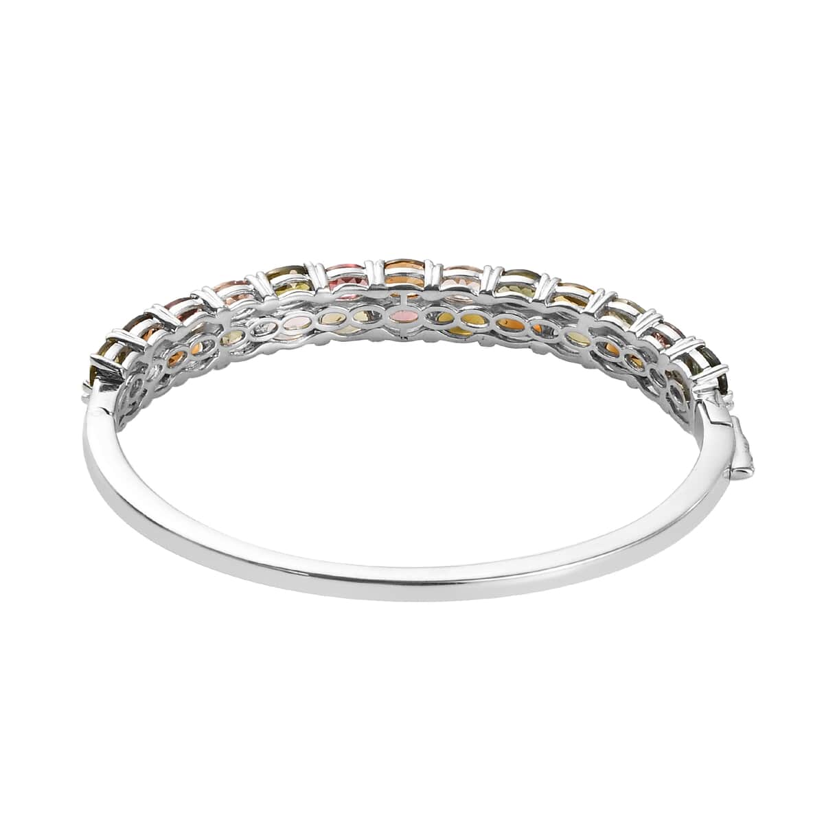 Multi-Tourmaline Bangle Bracelet in Platinum Over Sterling Silver (6.50 In) 15.65 Grams 10.00 ctw image number 4