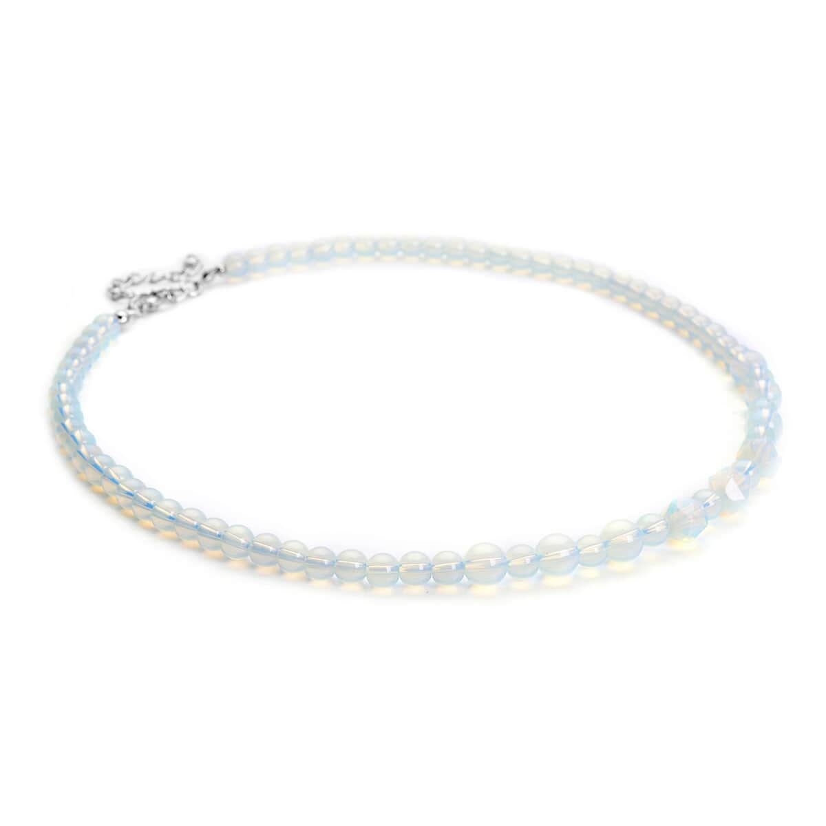 Opalite Beaded Necklace 18-20 Inches in Silvertone 138.50 ctw image number 2