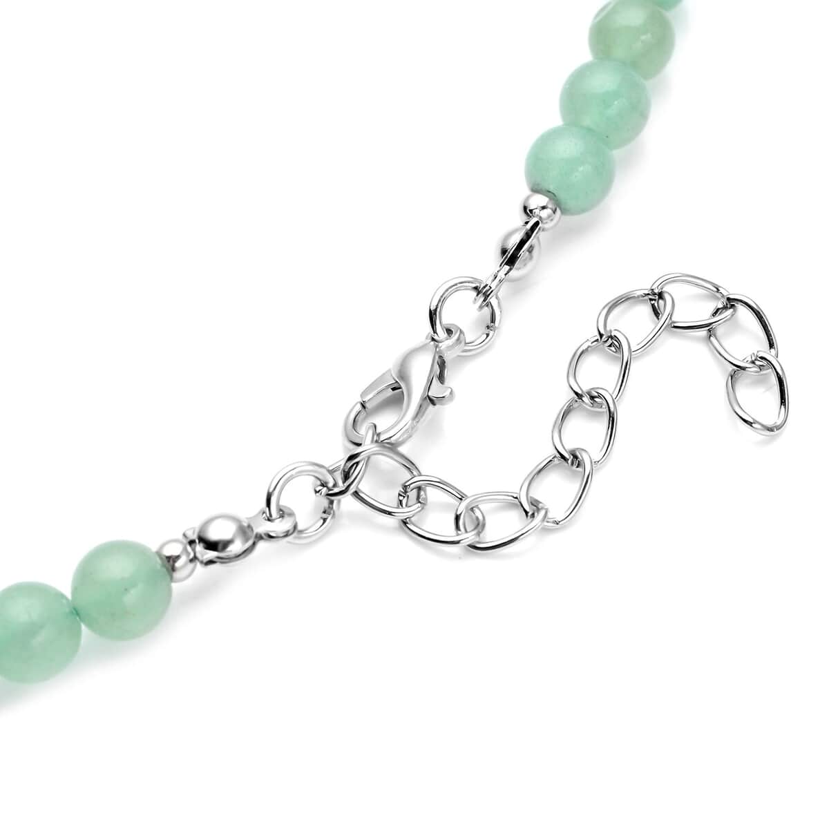 Green Aventurine Beaded Necklace 18-20 Inches in Silvertone 138.50 ctw image number 4