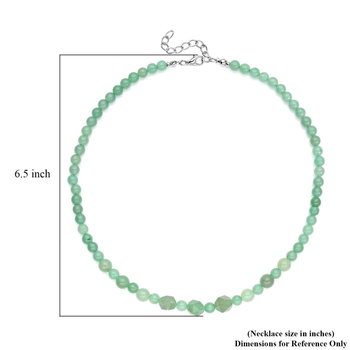 Green Aventurine Beaded Necklace 18-20 Inches in Silvertone 138.50 ctw image number 5