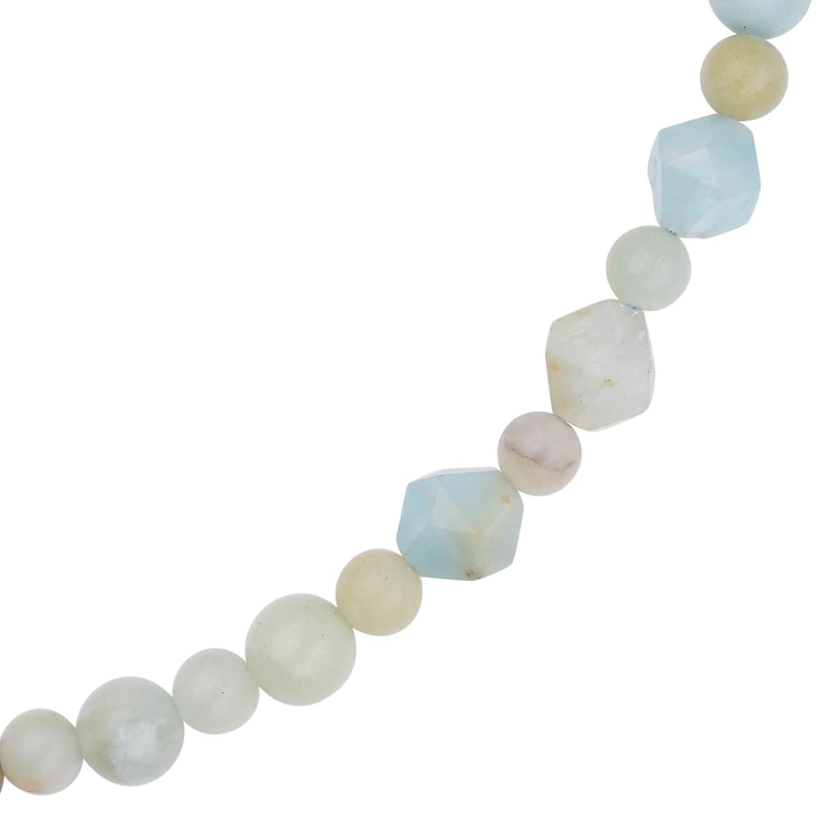 Multi Color Amazonite Beaded Necklace 18-20 Inches in Silvertone 138.50 ctw image number 3