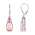 Peruvian Pink Opal and Niassa Ruby Lever Back Earrings in Platinum Over Sterling Silver 1.65 ctw image number 3