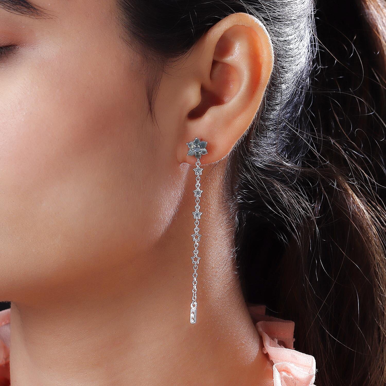 Narsipatnam Alexandrite Fancy Earrings in Platinum Over Sterling Silver 1.10 ctw
