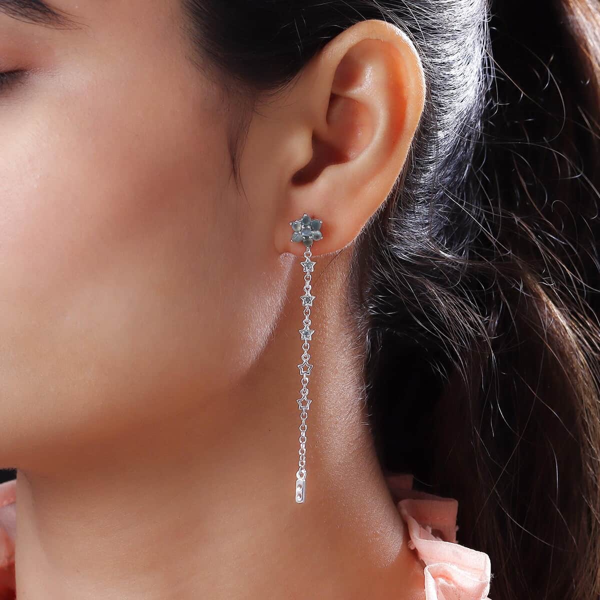 Narsipatnam Alexandrite Fancy Earrings in Platinum Over Sterling Silver 1.10 ctw image number 2