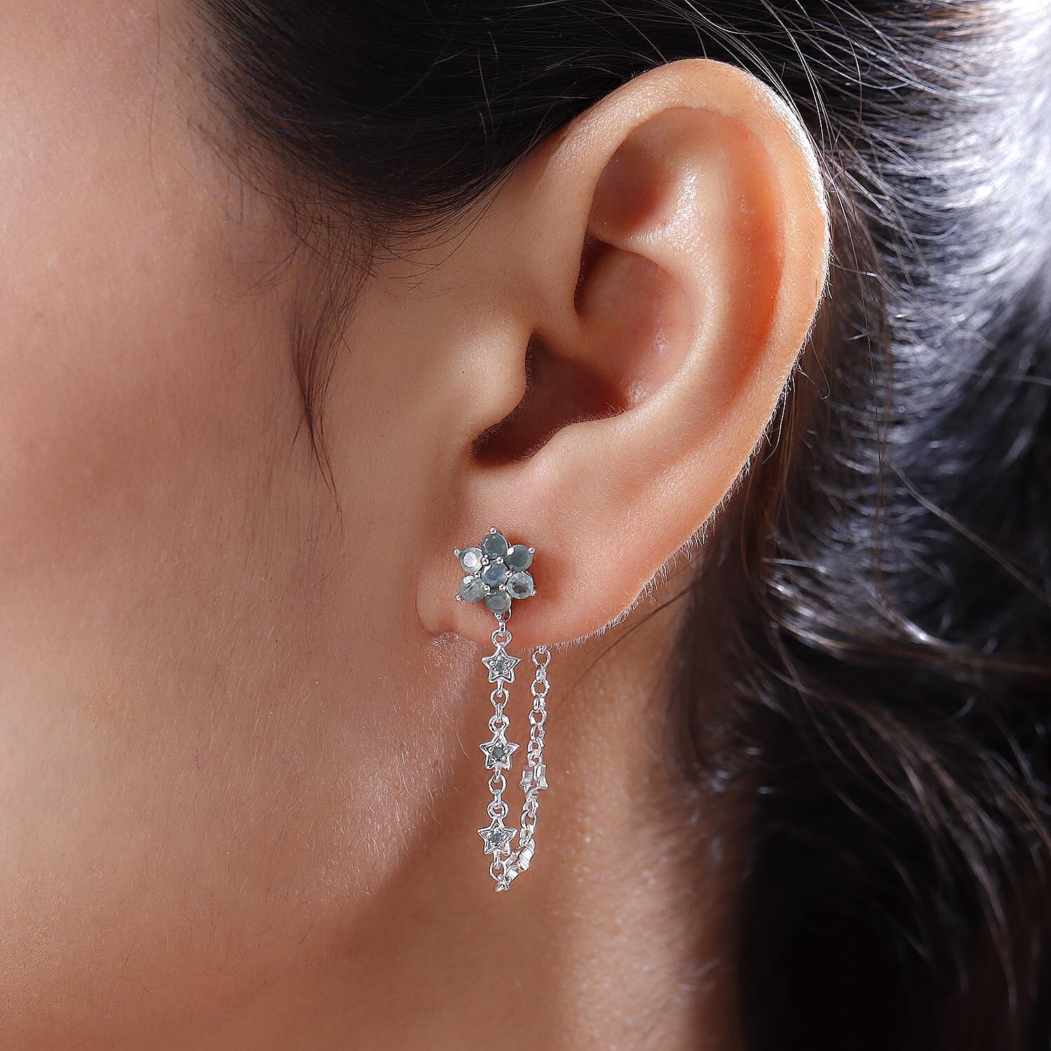 Narsipatnam Alexandrite Fancy Earrings in Platinum Over Sterling Silver 1.10 ctw