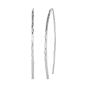Sterling Silver Threader Open Hoop Earrings 1.90 Grams