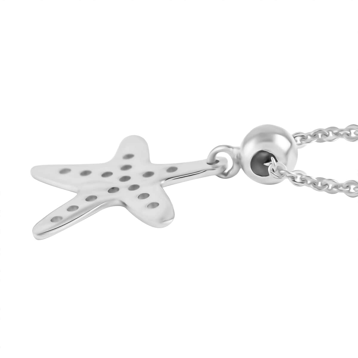 Sterling Silver Starfish Necklace 20 Inches 2.30 Grams image number 3