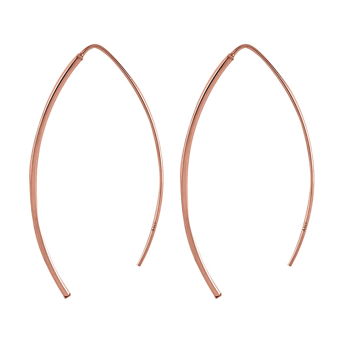 Sterling Silver Threader Open Hoop Earrings 1.90 Grams image number 3