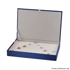 Blue High Quality Jewelry Box For Ring 100pcs with Anti Tarnish Lining