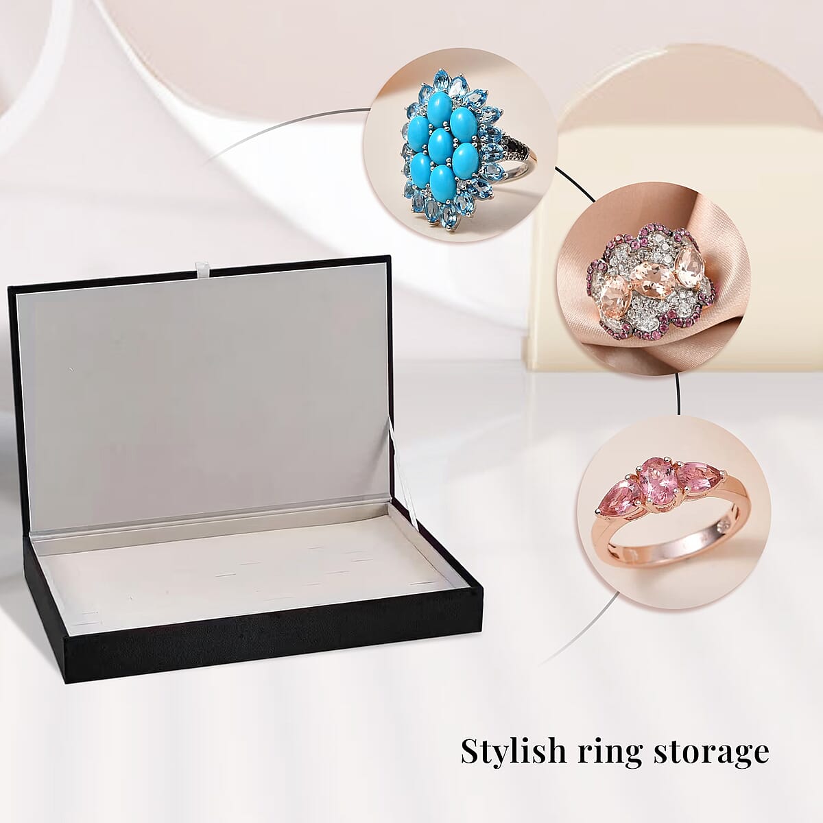 Black High Quality Jewelry Box For Ring 100pcs with Anti Tarnish Lining image number 1