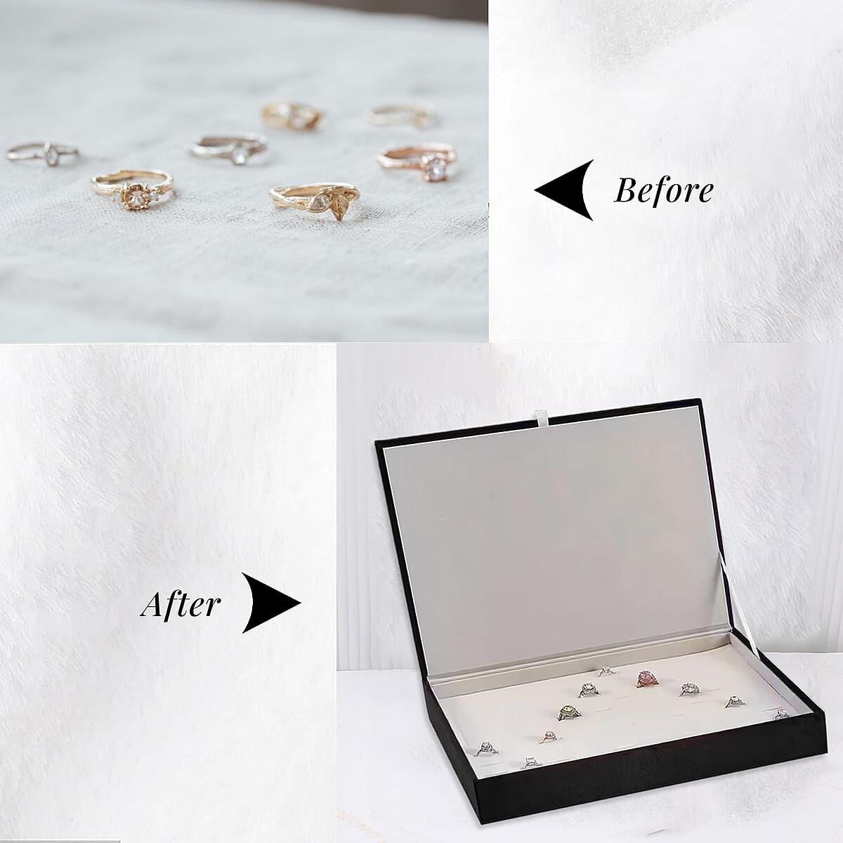 Black High Quality Jewelry Box For Ring 100pcs with Anti Tarnish Lining image number 4