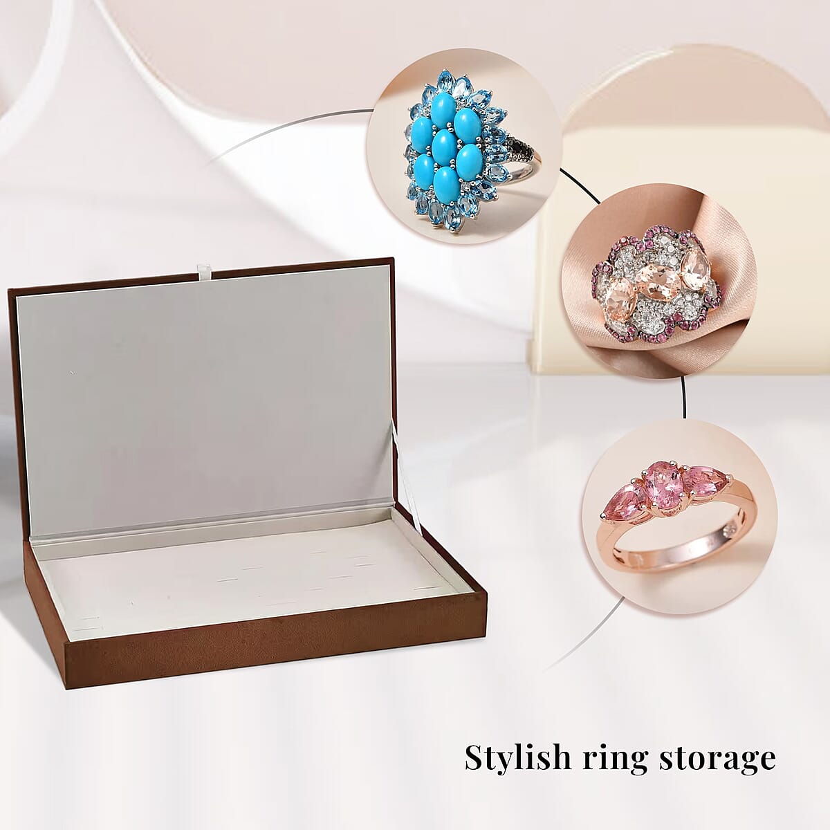 Brown High Quality Jewelry Box For Ring 100pcs with Anti Tarnish Lining image number 1