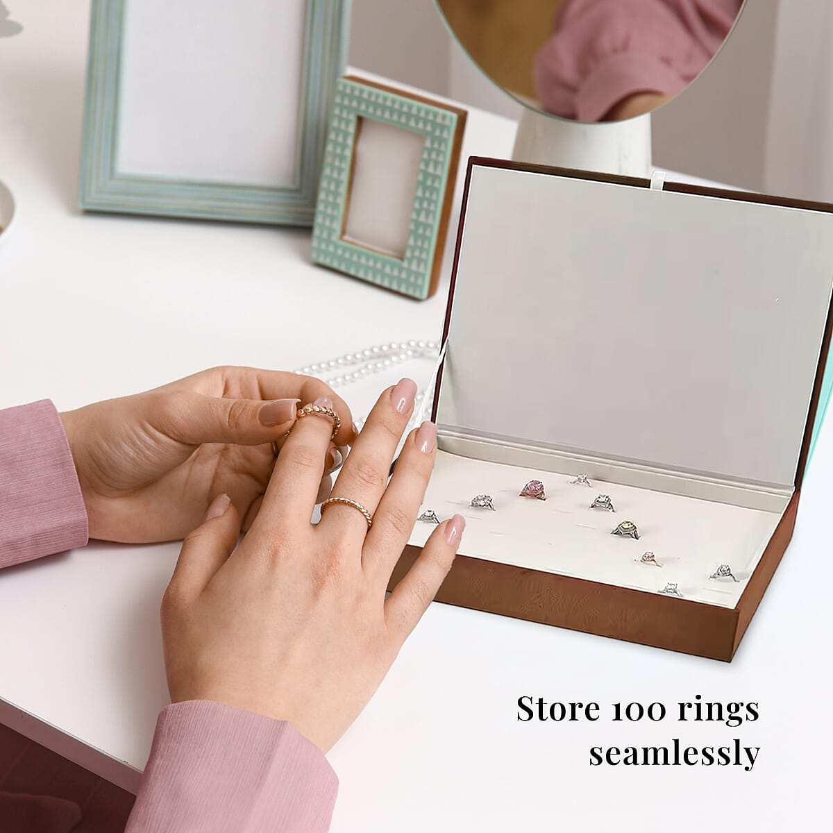 Brown High Quality Jewelry Box For Ring 100pcs with Anti Tarnish Lining image number 2