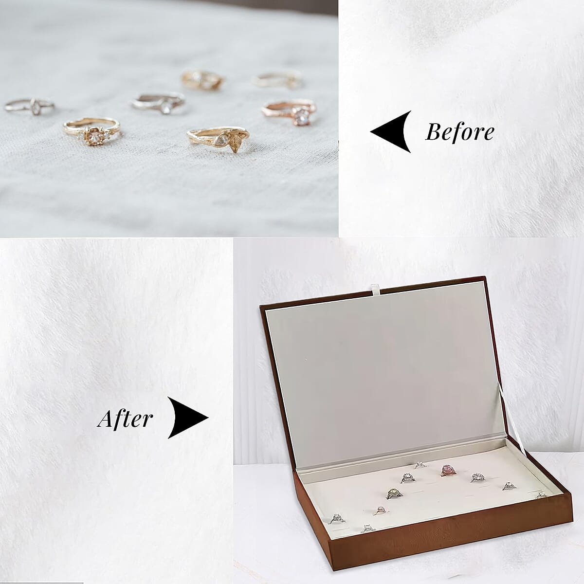 Brown High Quality Jewelry Box For Ring 100pcs with Anti Tarnish Lining image number 4