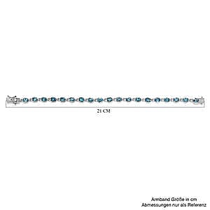 Swiss Blue Topaz 9.50 ctw Bracelet in Platinum Over Sterling Silver (8.0 In)