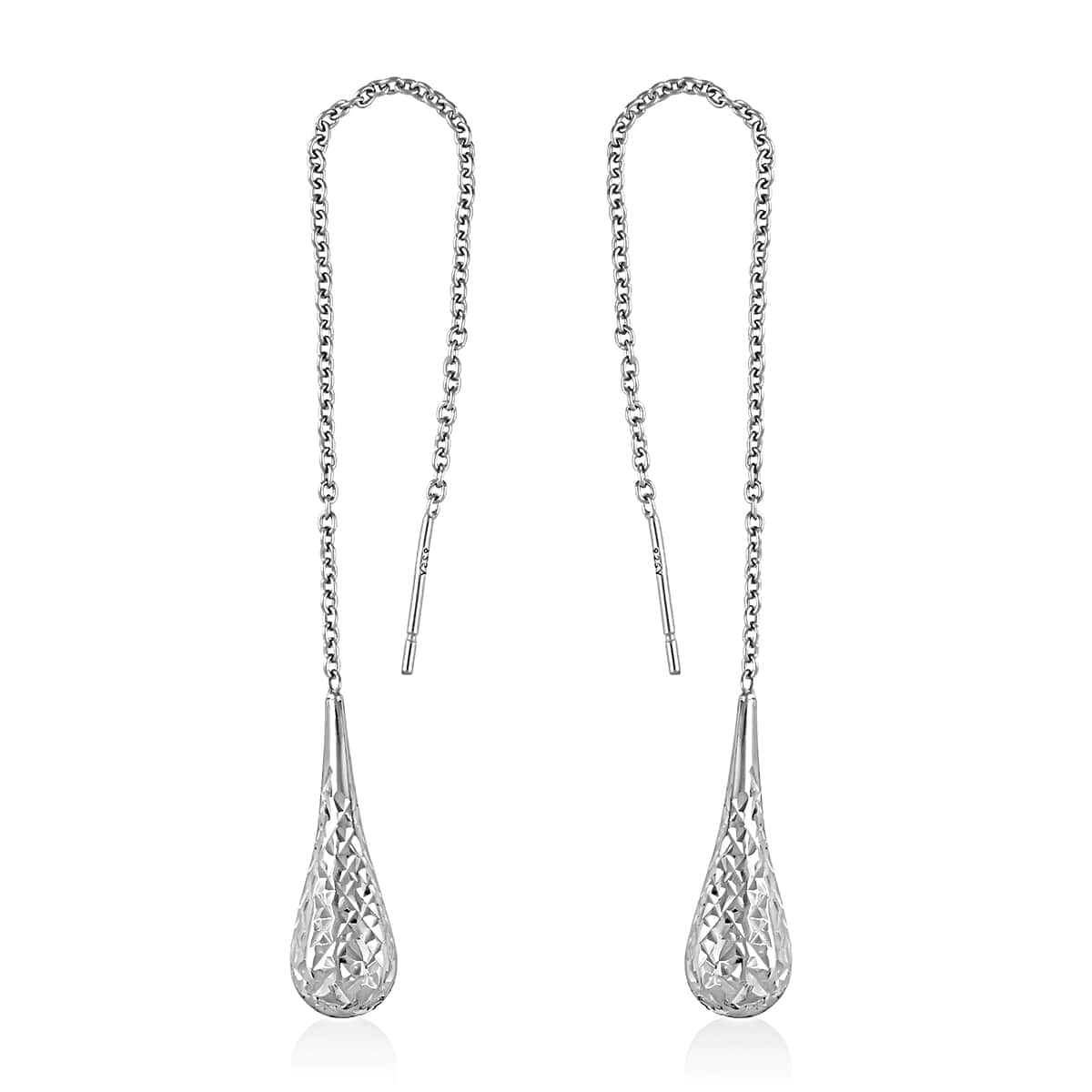 Sterling Silver Threader Drop Earrings 2.30 Grams image number 0