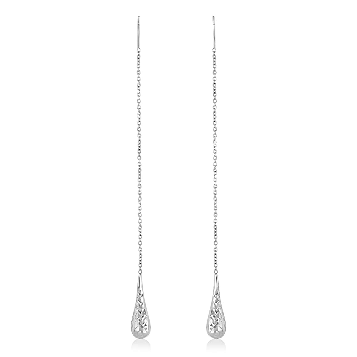 Sterling Silver Threader Drop Earrings 2.30 Grams image number 3