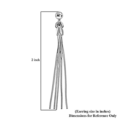 Sterling Silver Fringe tassel Dangle Earrings 3.30 Grams