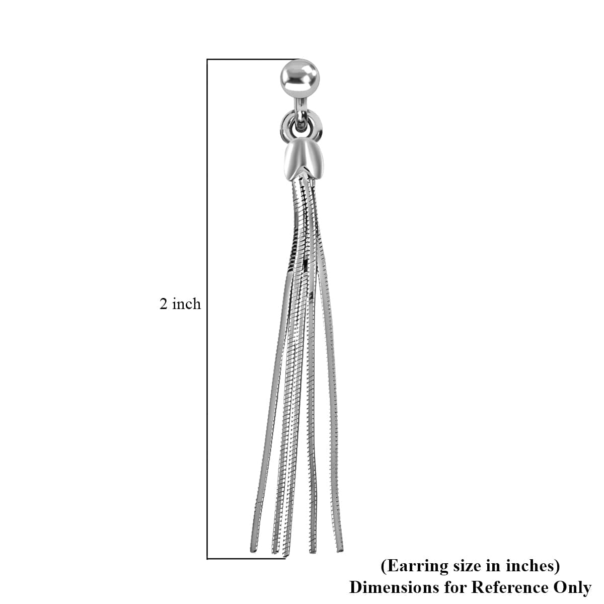 Sterling Silver Fringe tassel Dangle Earrings 3.30 Grams image number 4