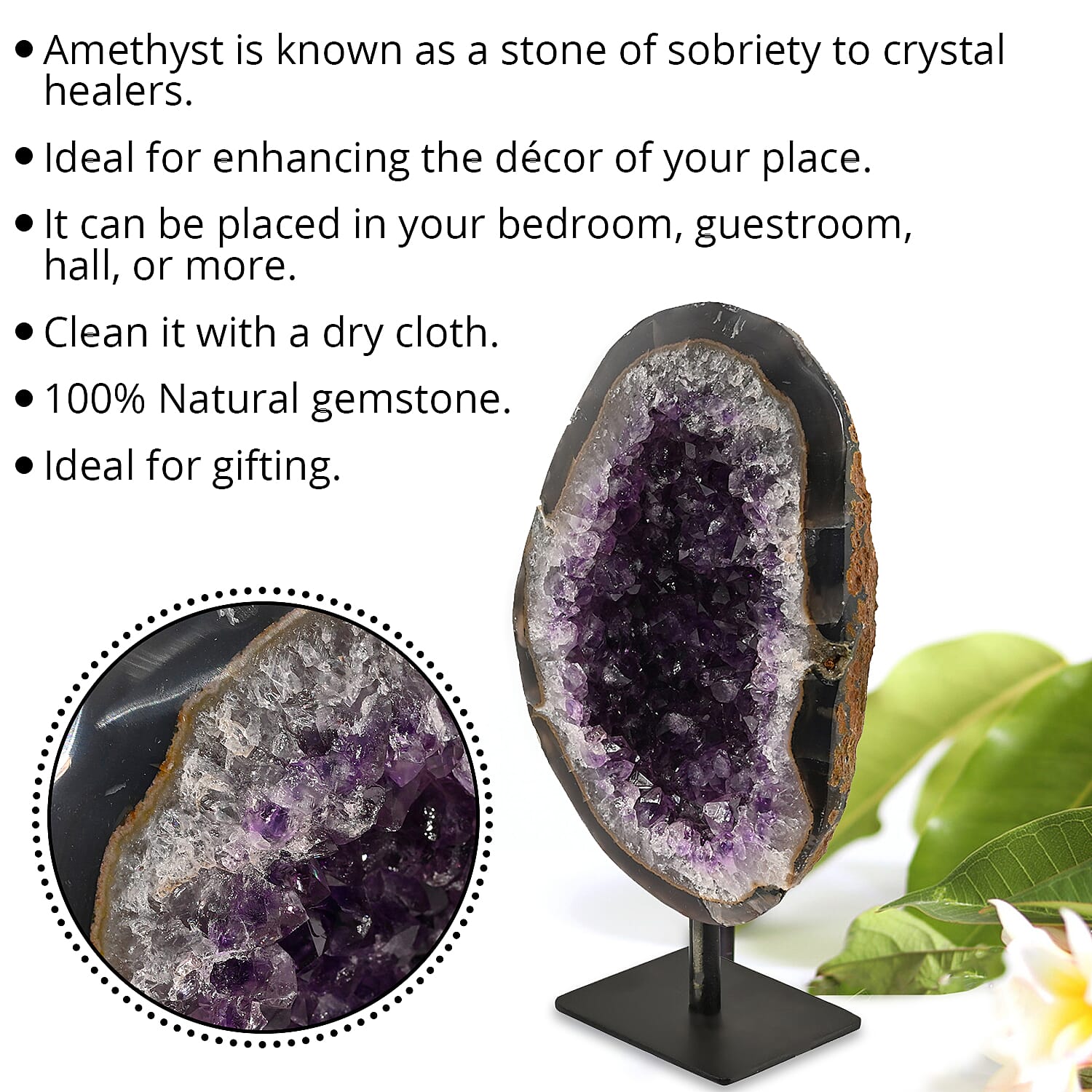 Amethyst Druzy with Stand -Large (Approx. 10130ct)