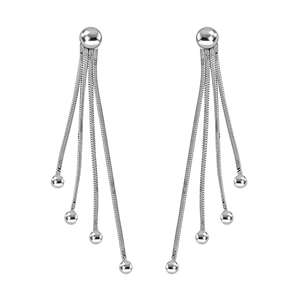 Sterling Silver Tassle Dangle Earrings 2.50 Grams image number 0
