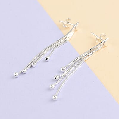 Sterling Silver Tassle Dangle Earrings 2.50 Grams