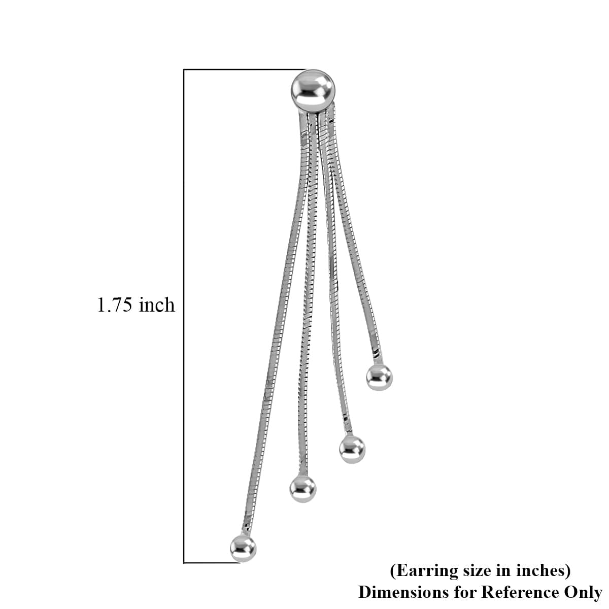 Sterling Silver Tassle Dangle Earrings 2.50 Grams image number 4